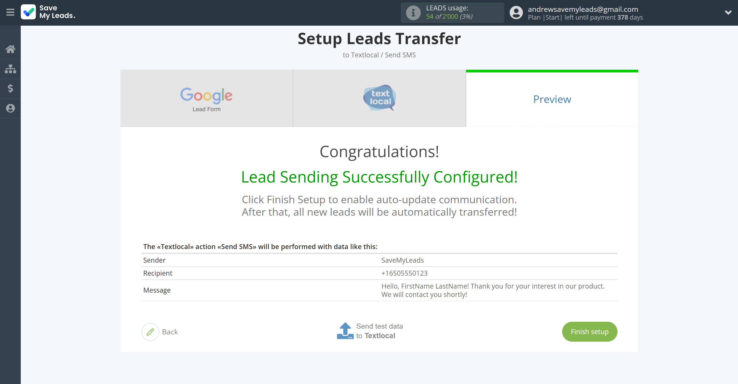 How to Connect Google Lead Form with Textlocal | Test data How to Connect Google Lead Form with Textlocal | Test data